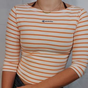 Calvin Klein jeans cropped striped shirt